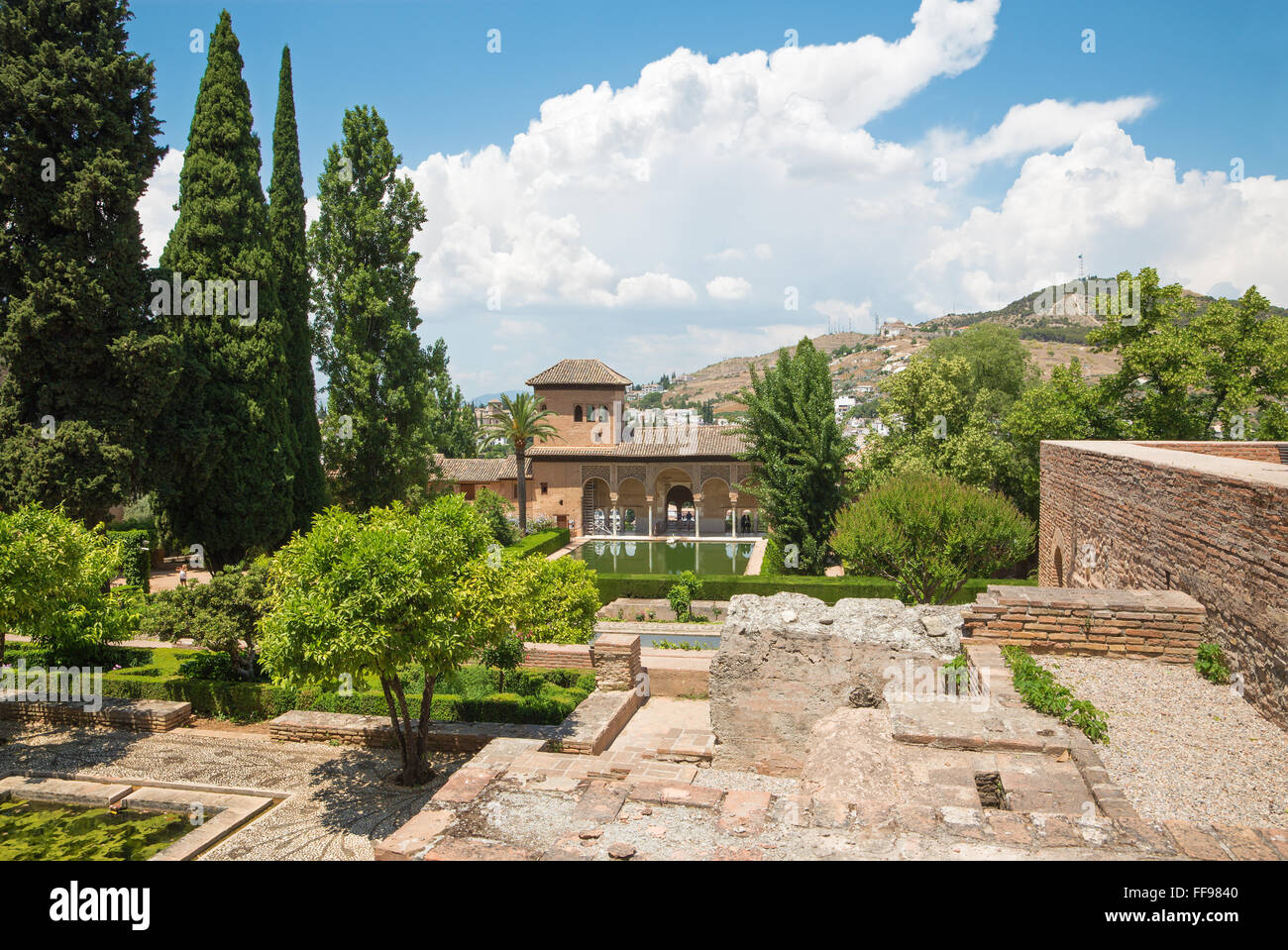 L'Espagne, Grenade - Les jardins du palais de l'Alhambra Banque D'Images