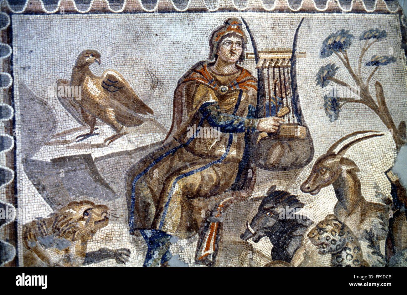 L'ART ROMAN : ORPHEUS. /NMosaic, troisième siècle APR. Banque D'Images
