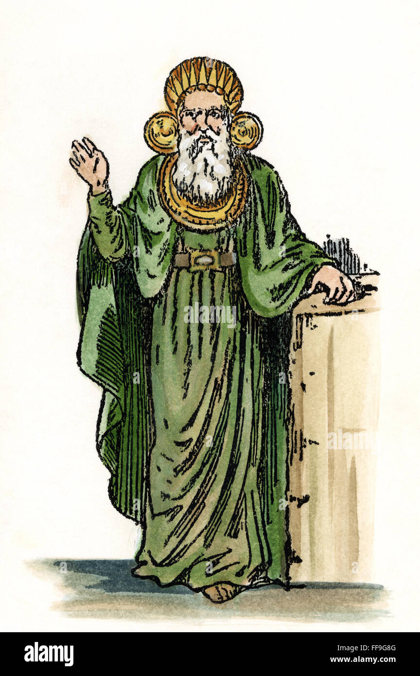 Un druide celtique. /NPen et à l'encre, dessin. Banque D'Images