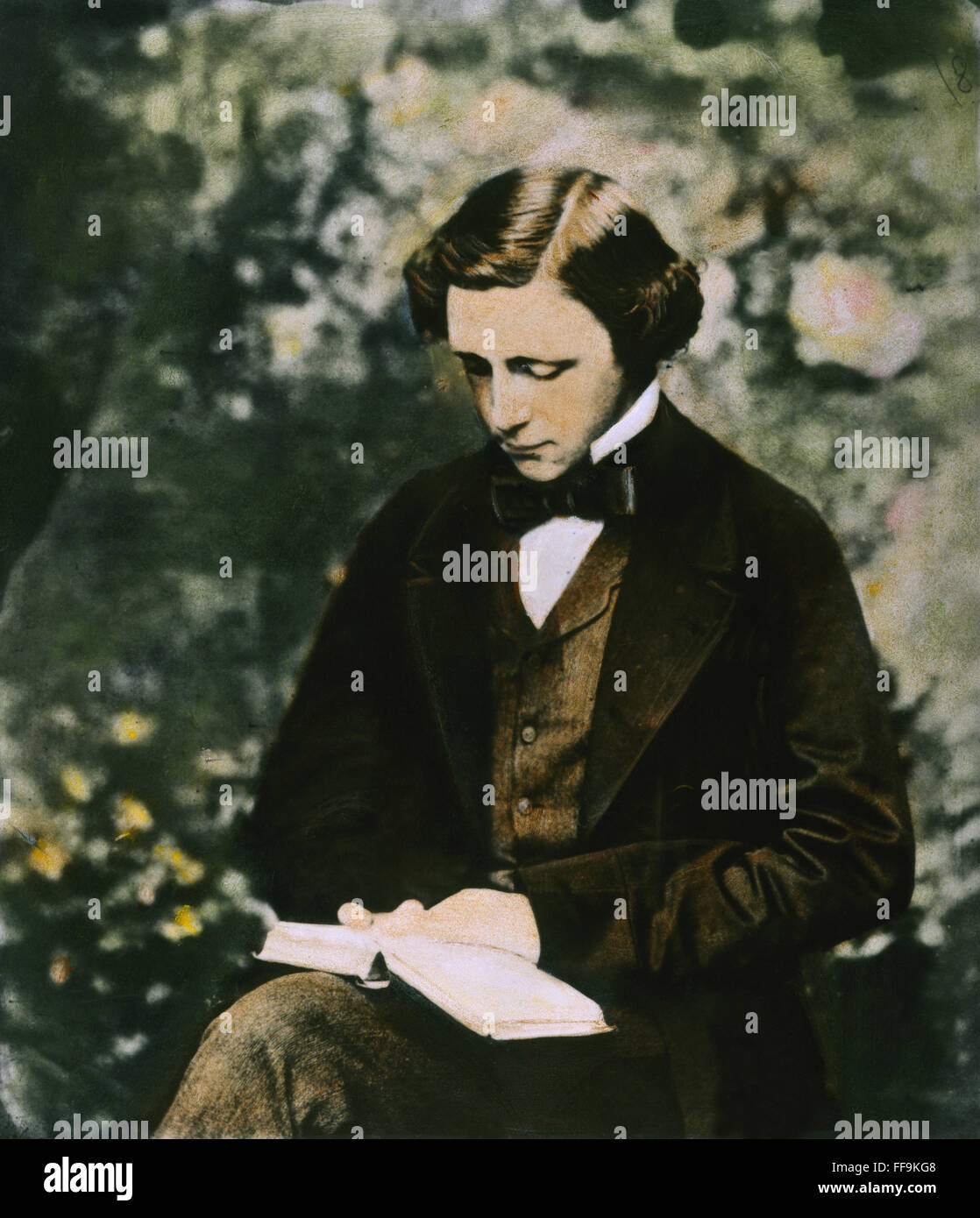 CHARLES L. DODGSON, /naka. "Lewis Carroll" (1832-1898). Mathématicien et écrivain anglais. Huile à une photographie, c1856. Banque D'Images