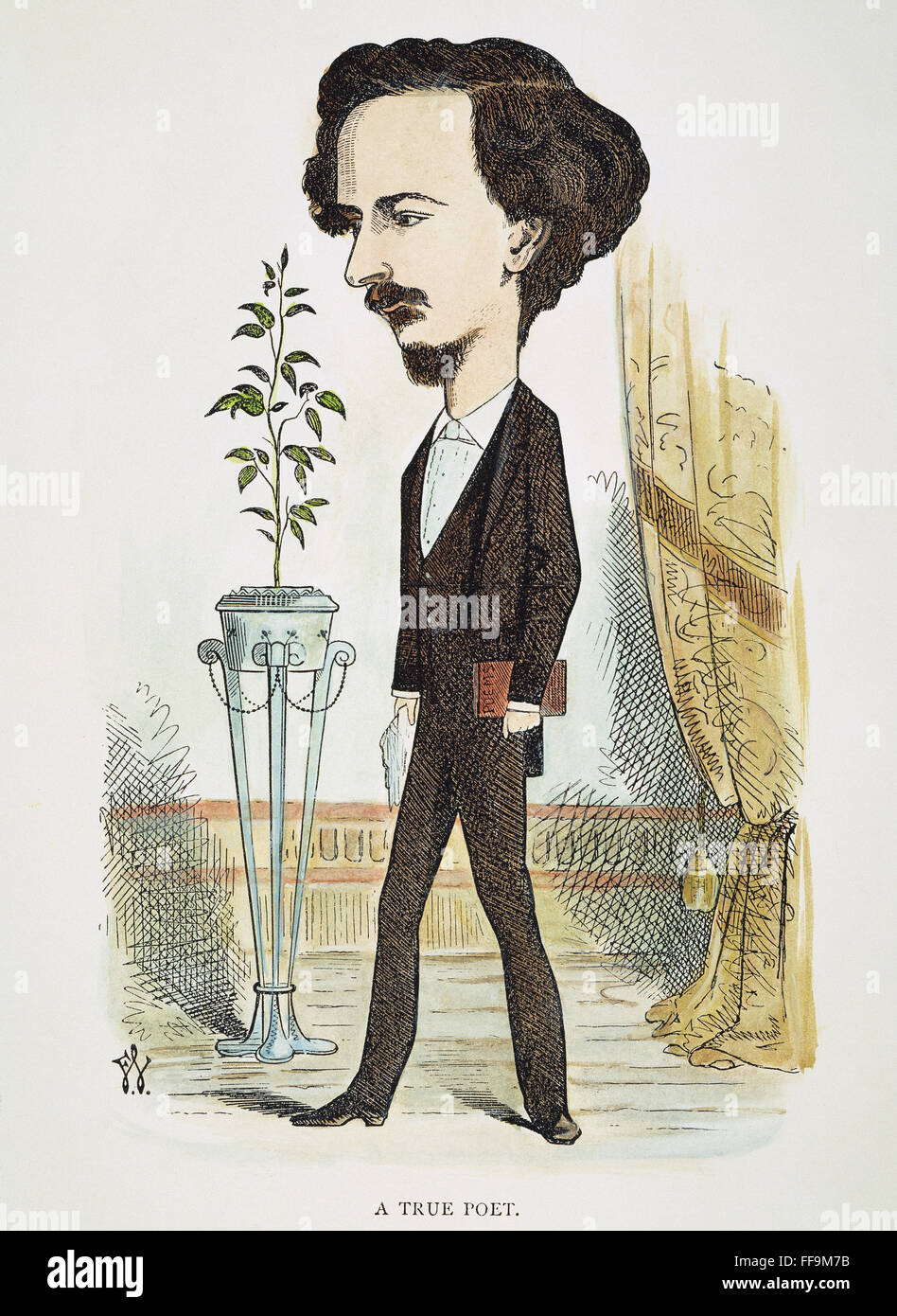 ALGERNON SWINBURNE C. /n(1837-1909). Poète anglais. Caricature, 1872, par Frederick Waddy. Banque D'Images