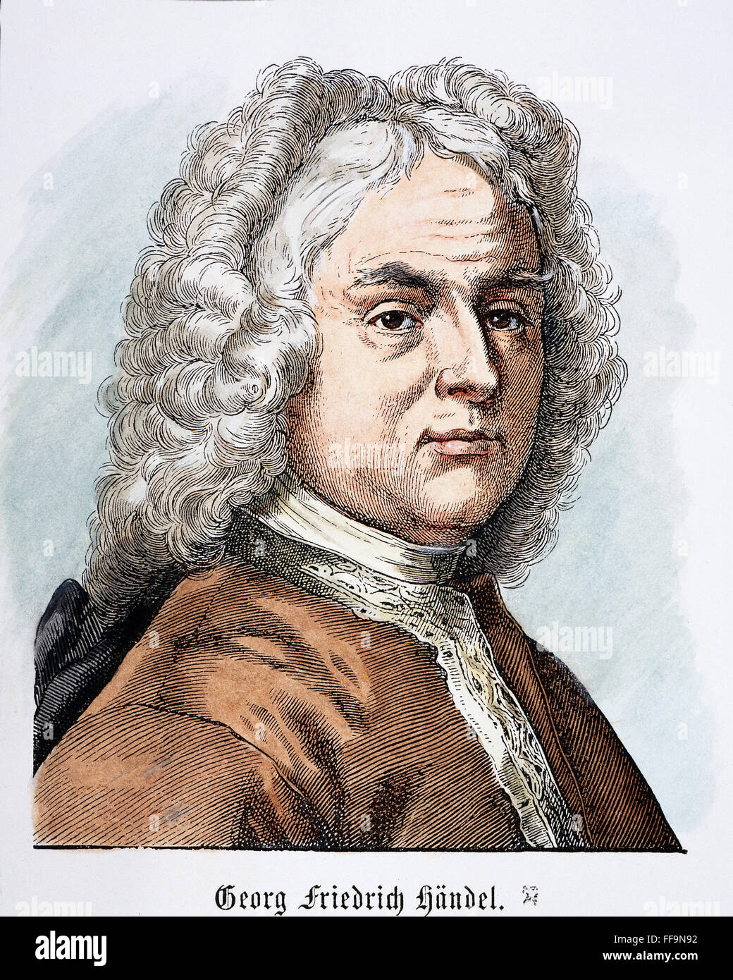 GEORGE FREDERICK HANDEL /n(1685-1759). (Allemand) compositeur britannique naturalisé. Après une gravure peinture apocryphe attribuée à A. W. Tischbein. Banque D'Images