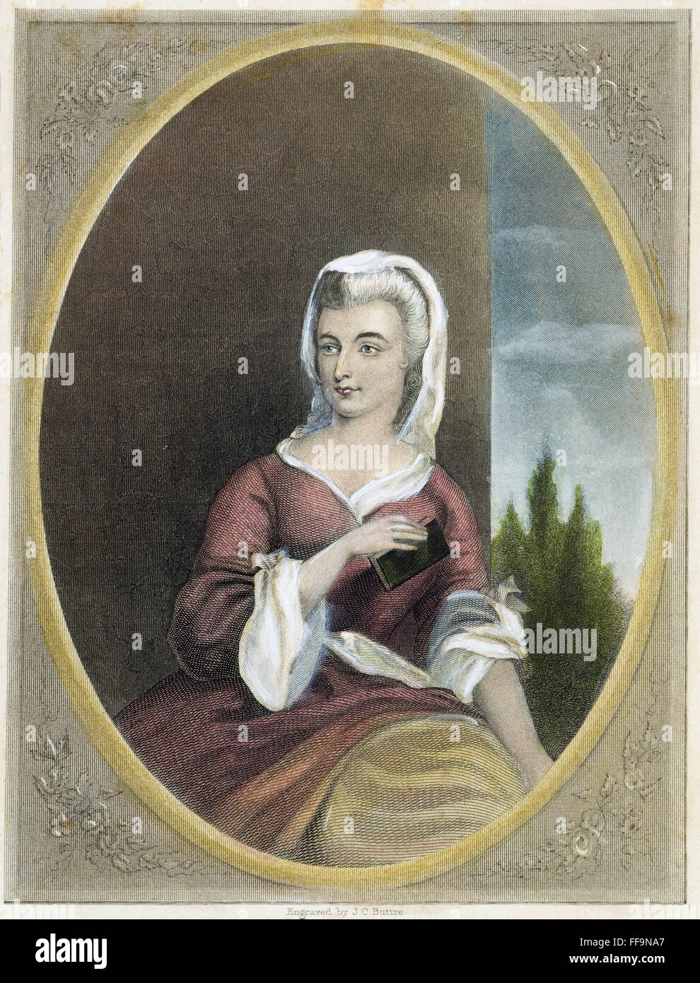 ANNESLEY SUSANNA WESLEY /n(1669-1742) : American couleur gravure, 19ème siècle. Banque D'Images