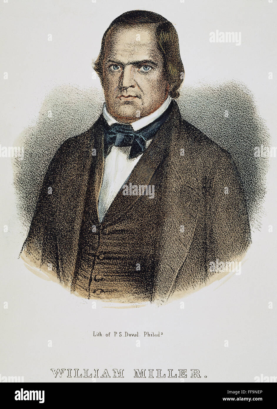 WILLIAM MILLER (1782-1849). NAmerican /chef religieux : lithographie, American, c1850. Banque D'Images