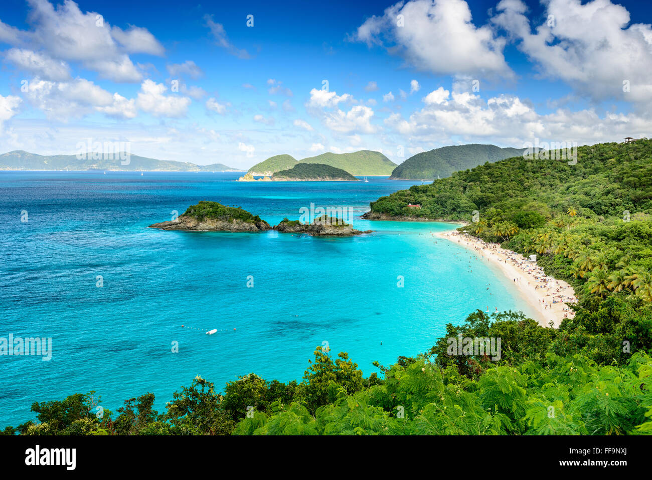 Trunk Bay, Saint John, îles Vierges américaines. Banque D'Images Trunk Bay, Saint John, îles Vierges américaines. Banque D'Images