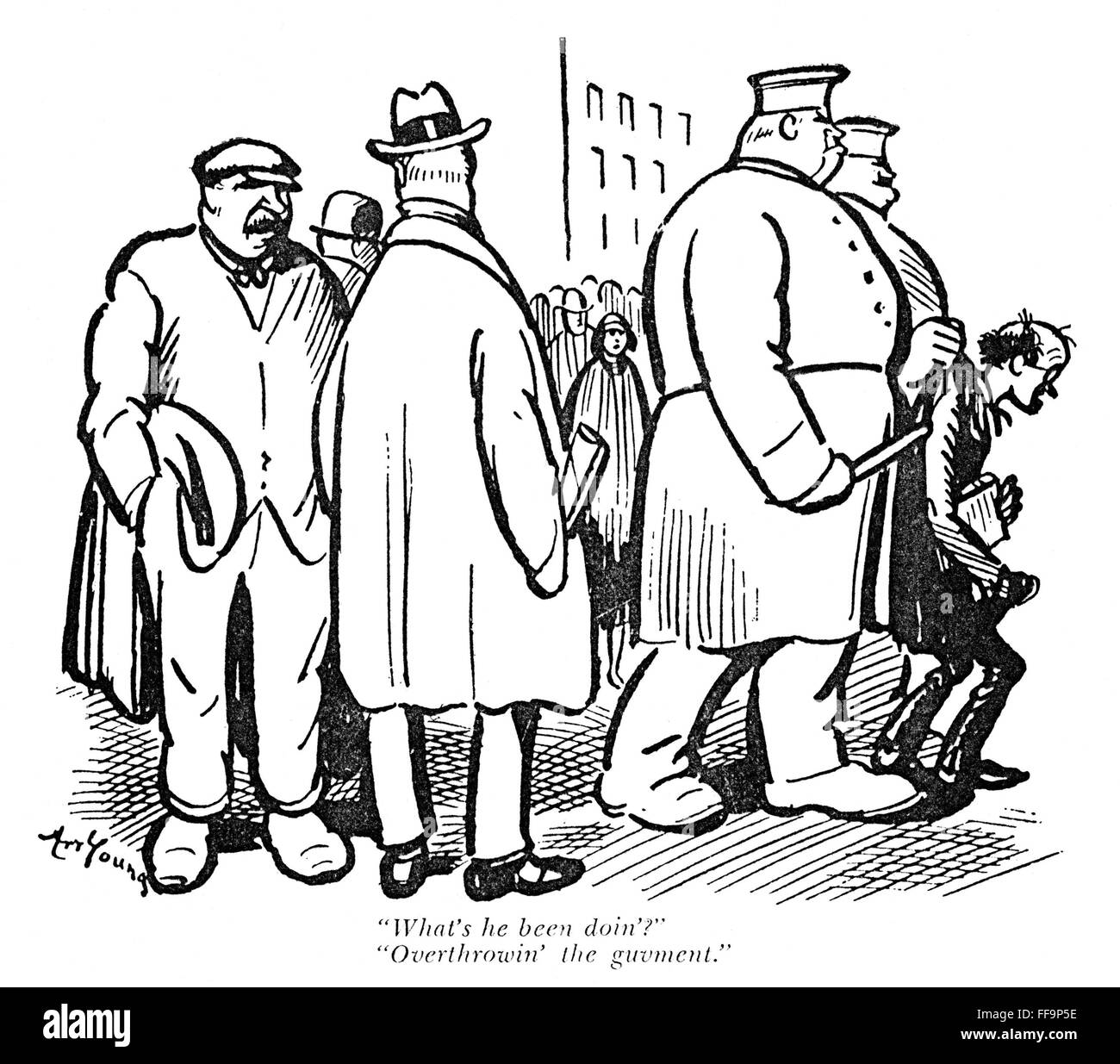RED SCARE CARTOON, 1925. /N'estce qu'il été doin' ?', 'Overthrowin