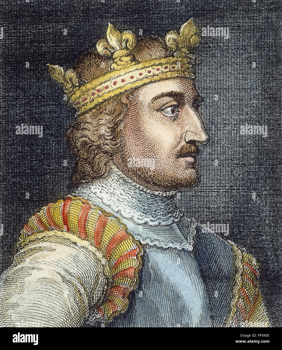 STEPHEN KING DE L'ANGLETERRE /n(1097 ?-1154). La gravure de ligne, anglais, 1812. Banque D'Images