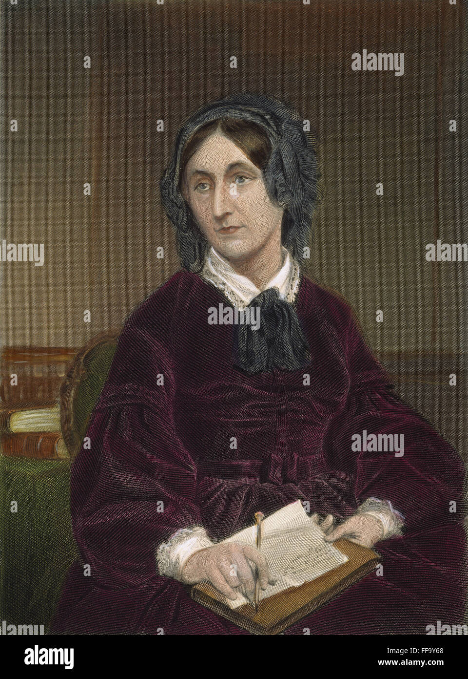 MARY FAIRFAX SOMERVILLE /n(1780-1872). Écrivain écossais sur les mathématiques et sciences physiques. Gravure sur acier, American, 1874. Banque D'Images
