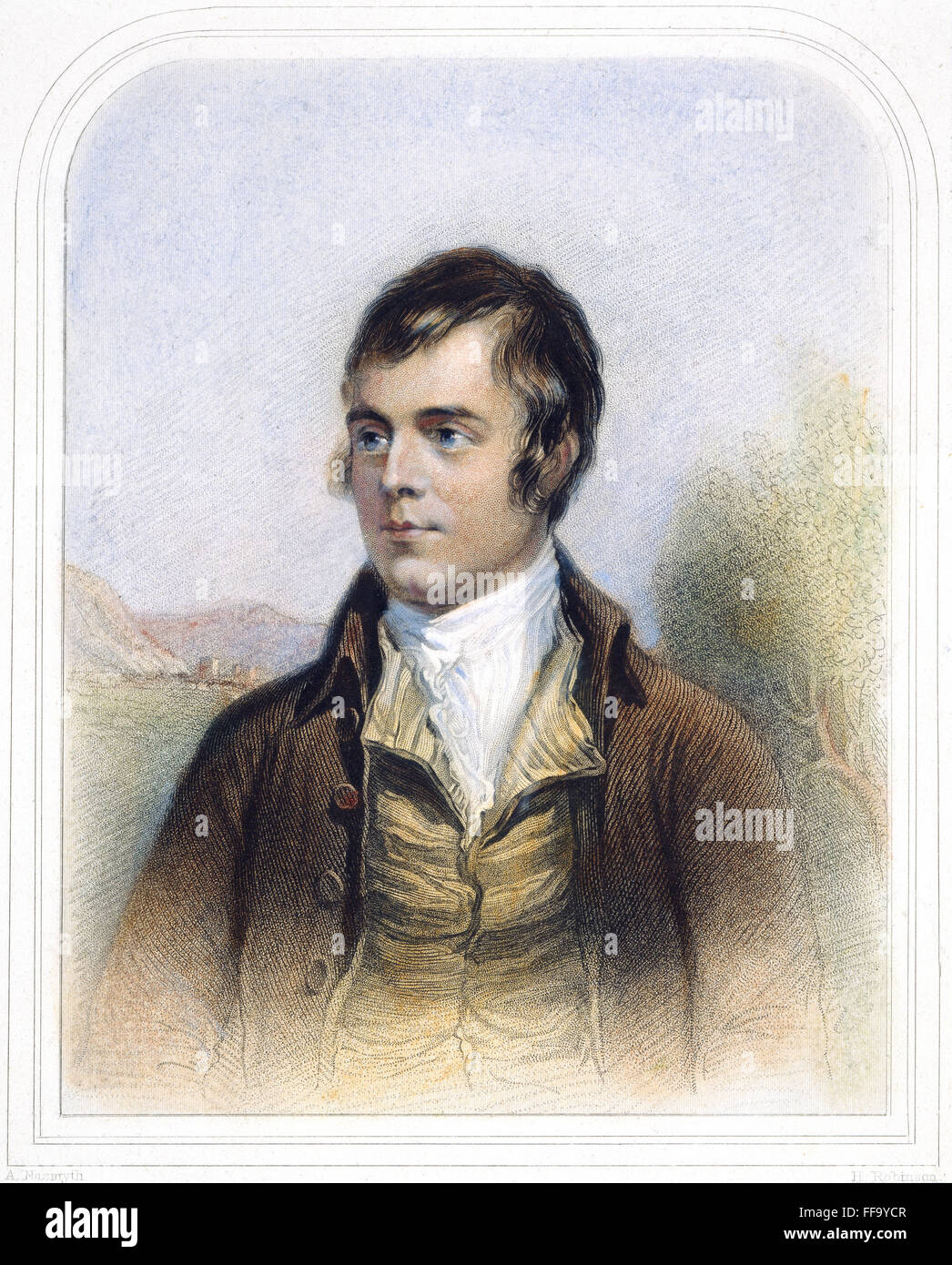 ROBERT BURNS (1759-1796). NScottish /poète national. Gravure sur acier, 19e siècle, après Robert Dodd. Banque D'Images