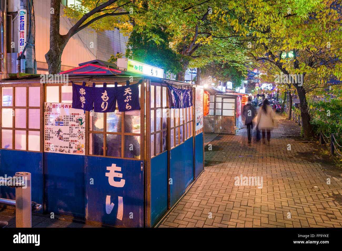 Fukuoka, Japon des stands de nourriture. Banque D'Images