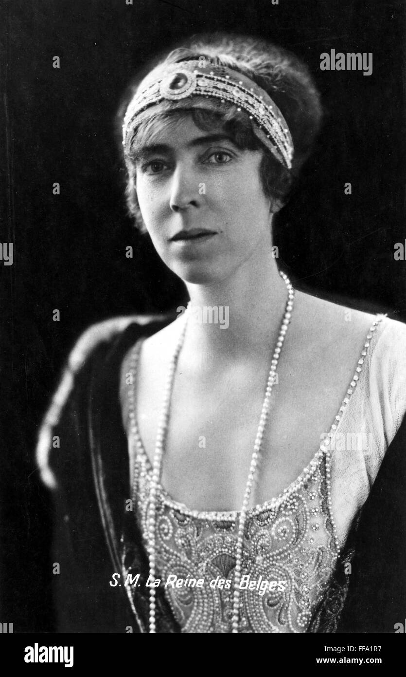 La Reine Elisabeth (1876-1965). /NQueen des Belges, 1909-1934. Photo prise lors de la Première Guerre mondiale. Banque D'Images