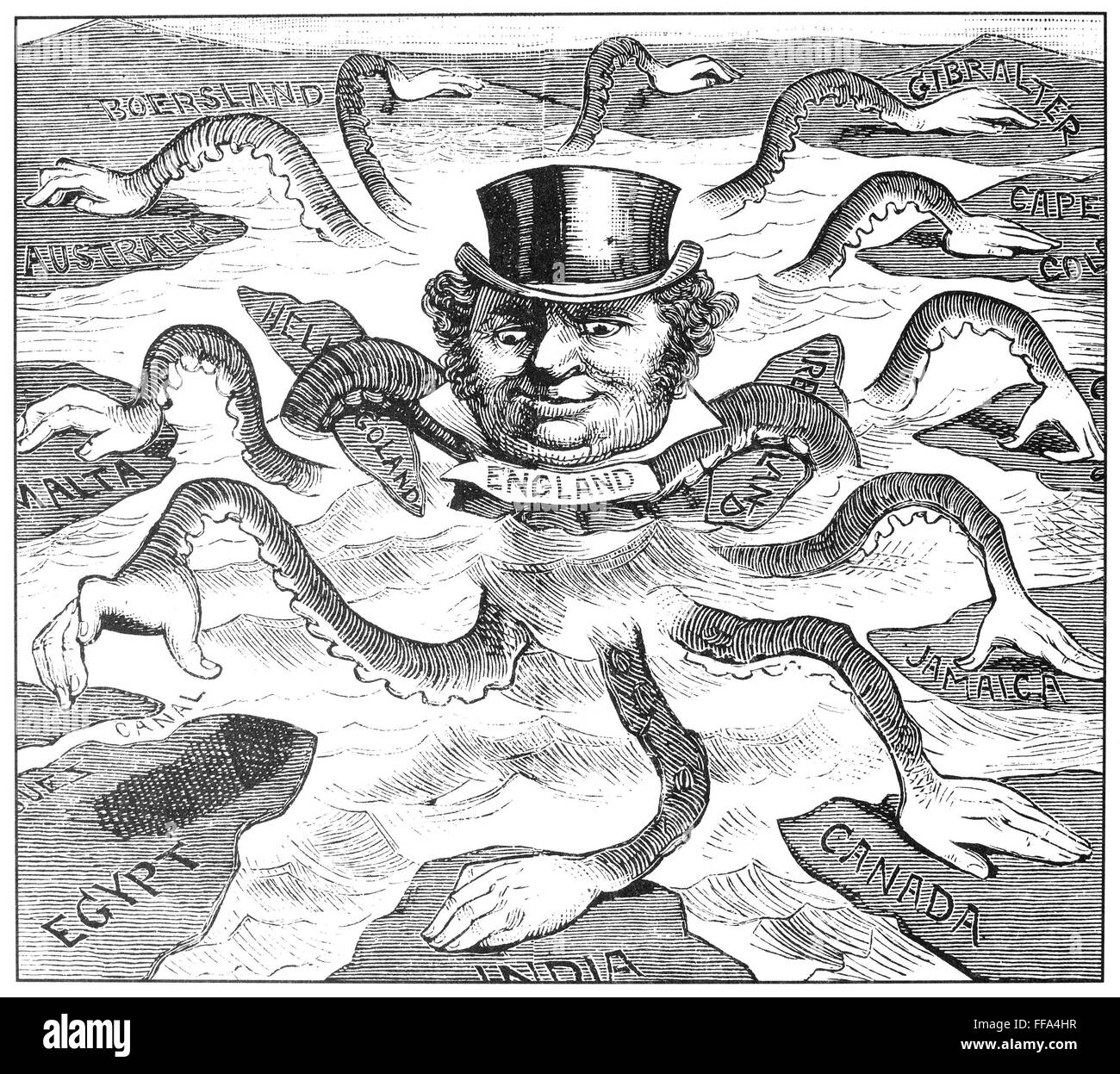L imp rialisme Am ricain Cartoon 1882 N Til Devilfish Dans Les Eaux