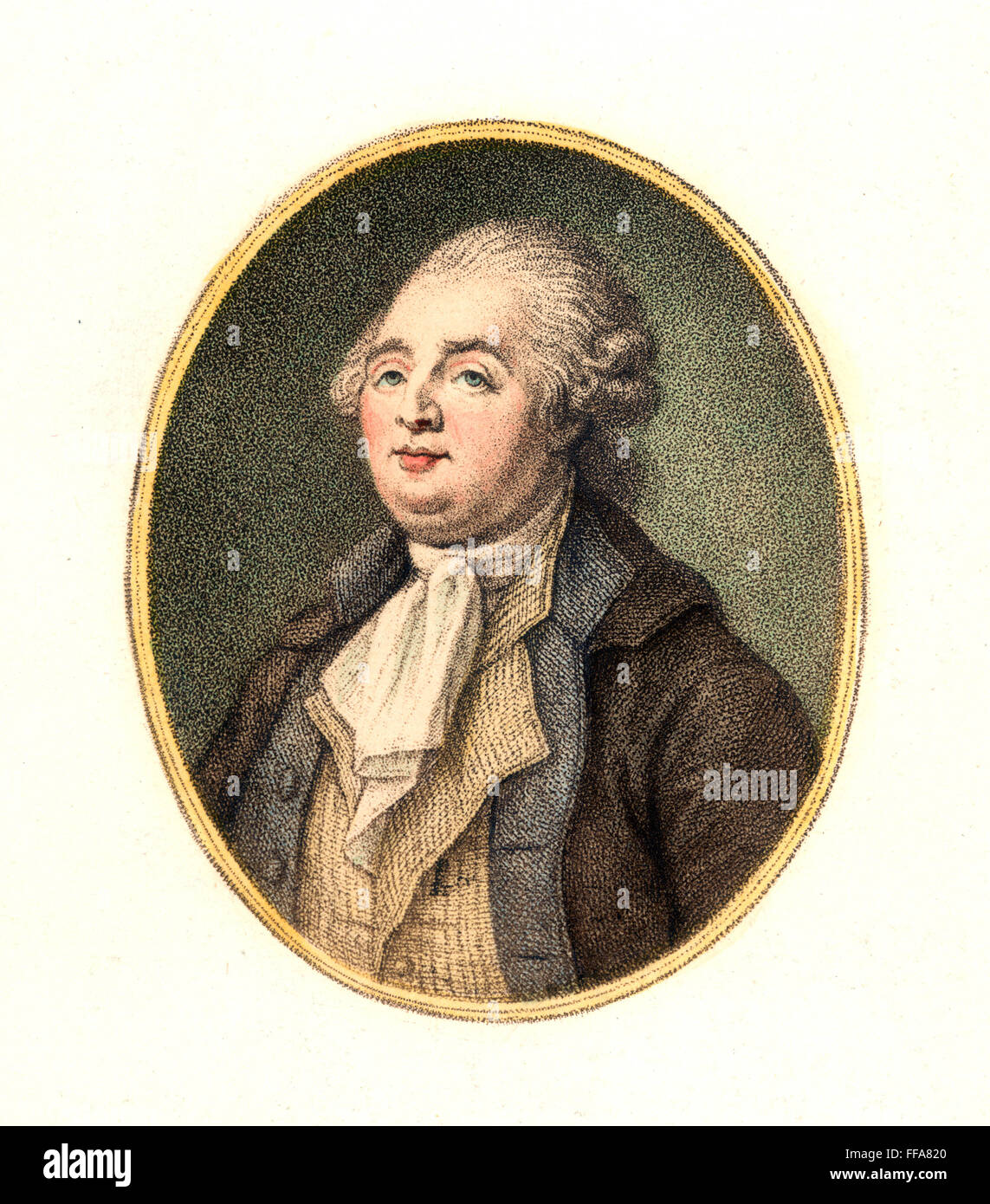 LOUIS XVI (1754-1793). /NKing de France, 1774-1792. Aquatinte en couleur, fin du 18e siècle. Banque D'Images