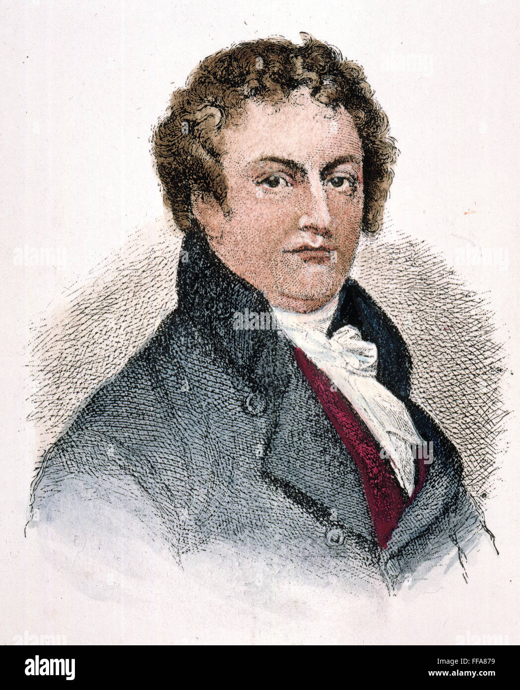 DEWITT CLINTON (1769-1828). /NAmerican politicien. Gravure couleur 19ème siècle. Banque D'Images