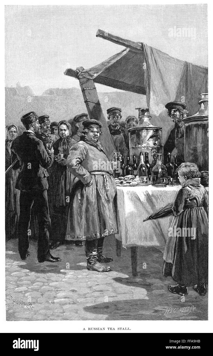 Blocage de thé russe, 1890. Banque D'Images