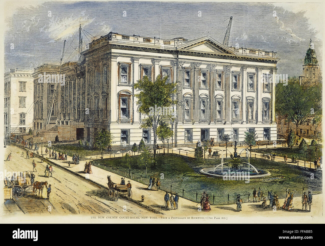NY County Courthouse. /NA point focal de la greffe à des millions de dollars recueillis par l'anneau de Tweed : gravure sur bois, 1871. Banque D'Images