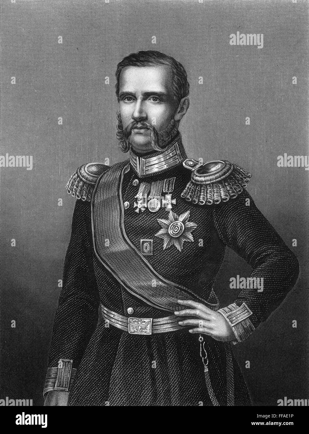 CONSTANTINE (1827-1892). NRussian /grand-duc. Fils du Tsar Nicolas I et frère du Tsar Alexandre II. La gravure, crépi et ligne c1870. Banque D'Images