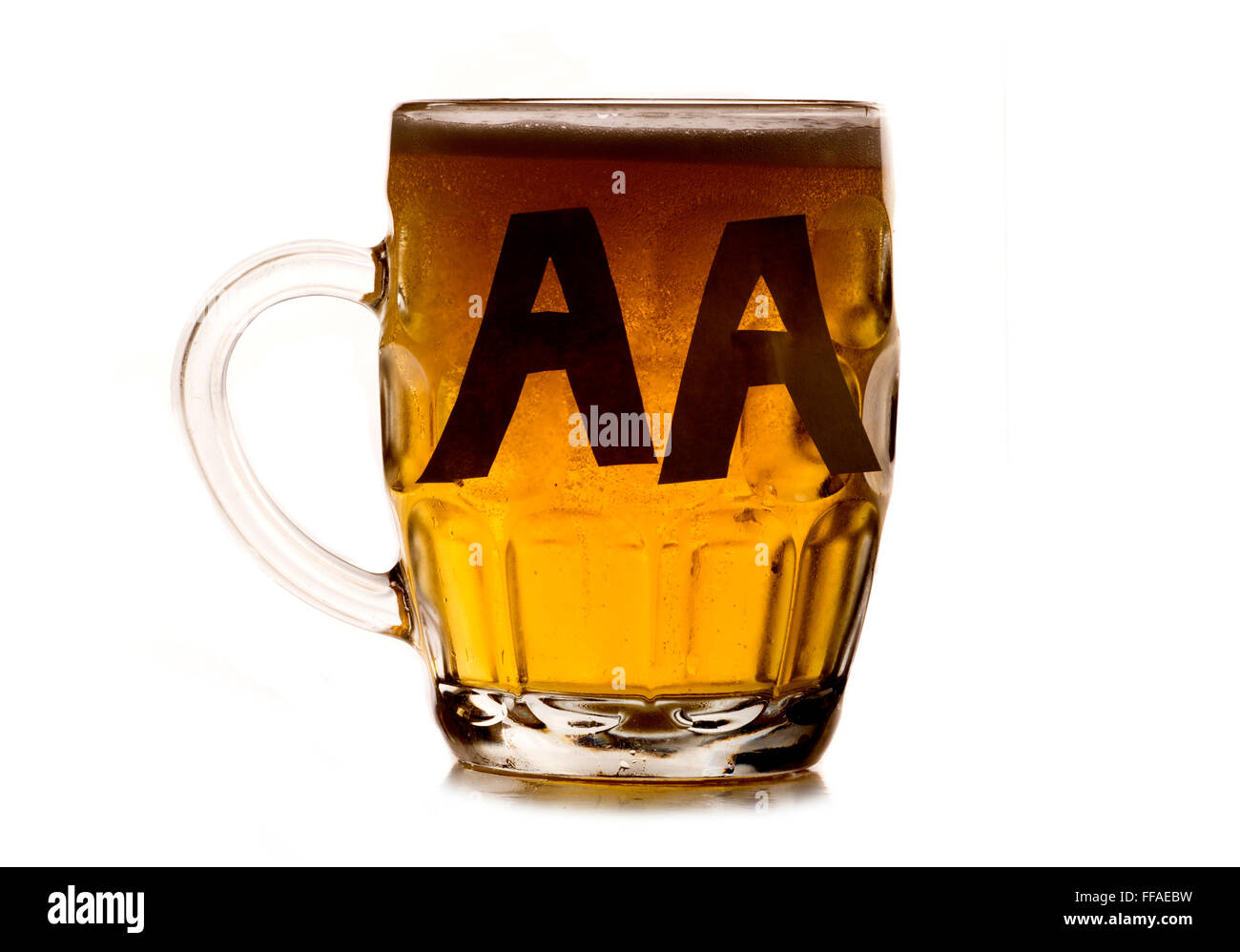 Les alcooliques anonymes pinte de bière dentelle Banque D'Images