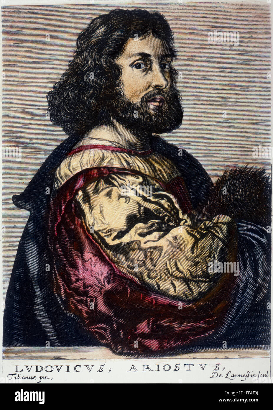 LUDOVICO ARIOSTO. /N(1474-1533) : ligne gravure, Flamand, 1695. Banque D'Images