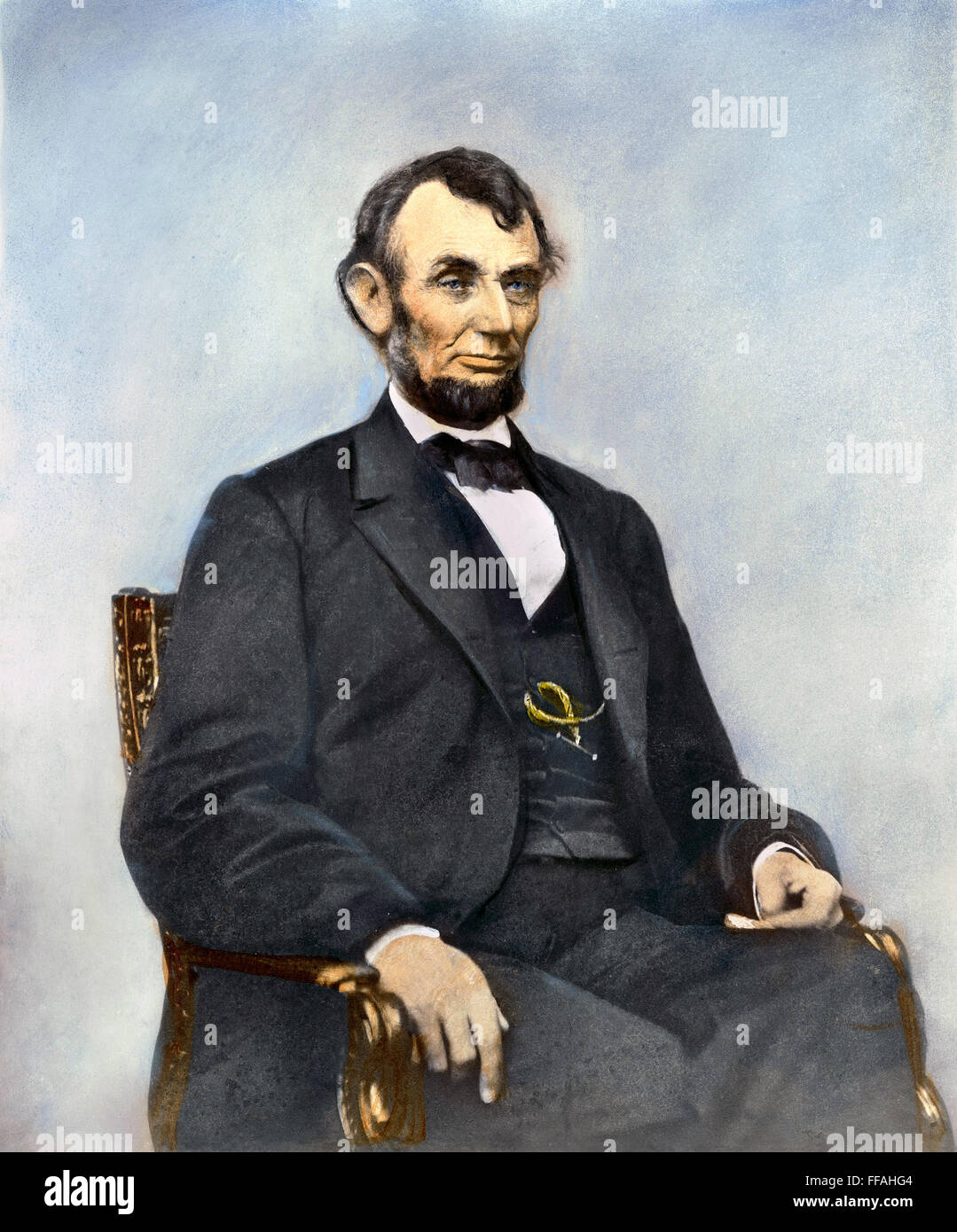 ABRAHAM LINCOLN /n(1809-1865). 16e président des États-Unis. Photographié par Anthony Berger au studio de Mathew Brady, le 9 février 1864. Banque D'Images