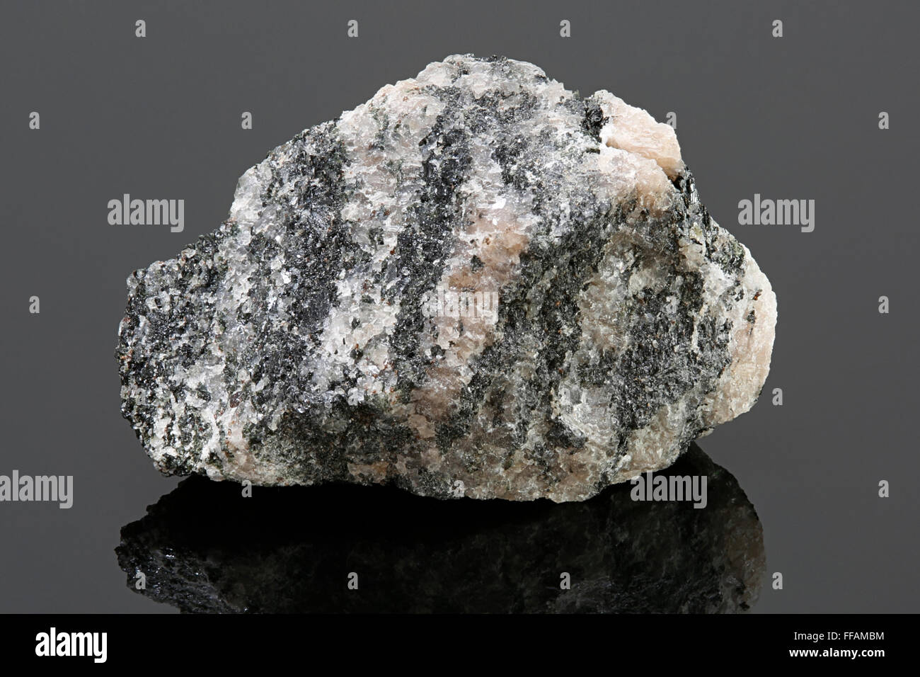 La hornblende, Granite Rock Igenous, Ottawa, Canada Banque D'Images