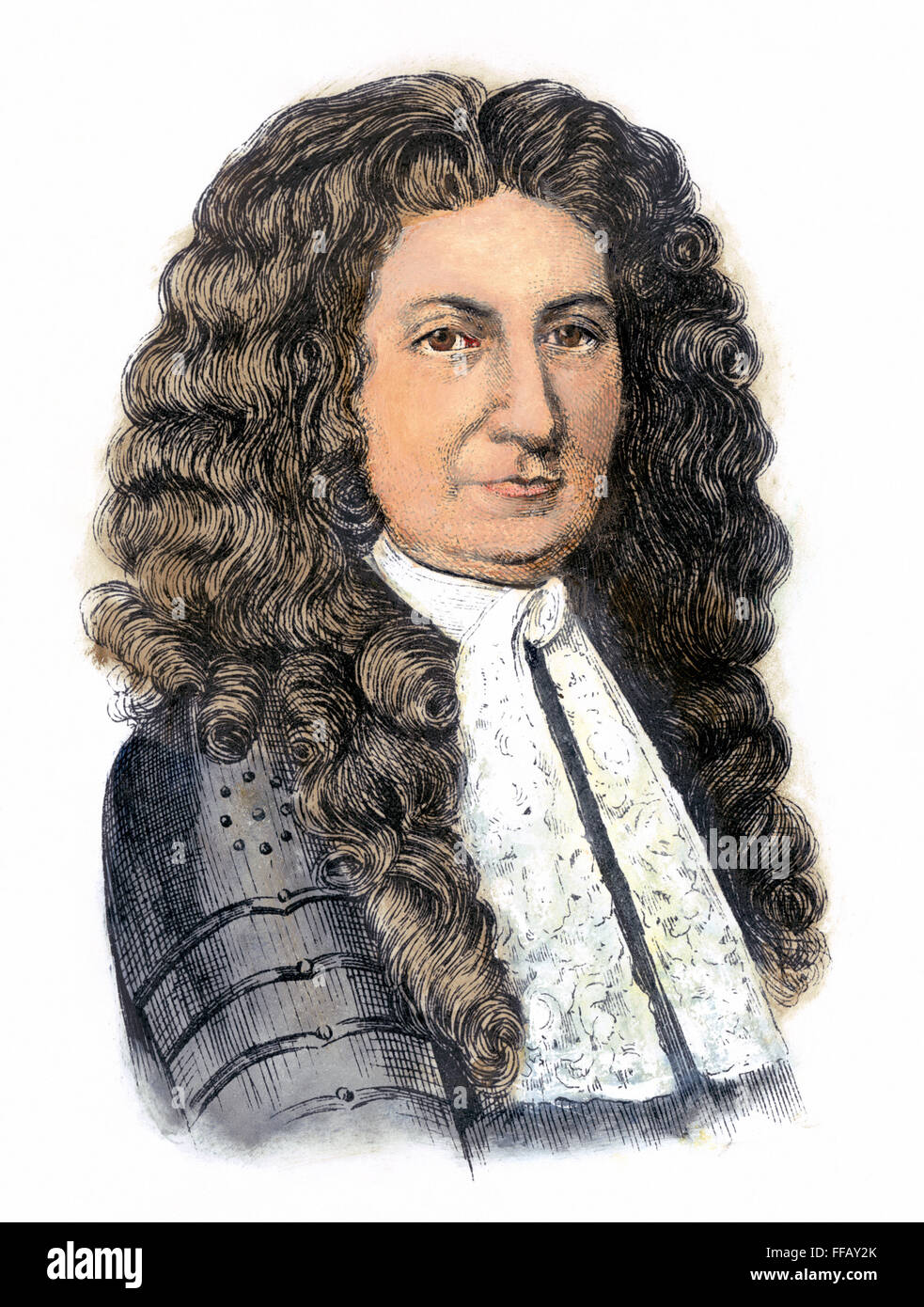EDMUND ANDROS (1637-1714). /NBritish gouverneur colonial en Amérique. Gravure couleur, 19e siècle. Banque D'Images