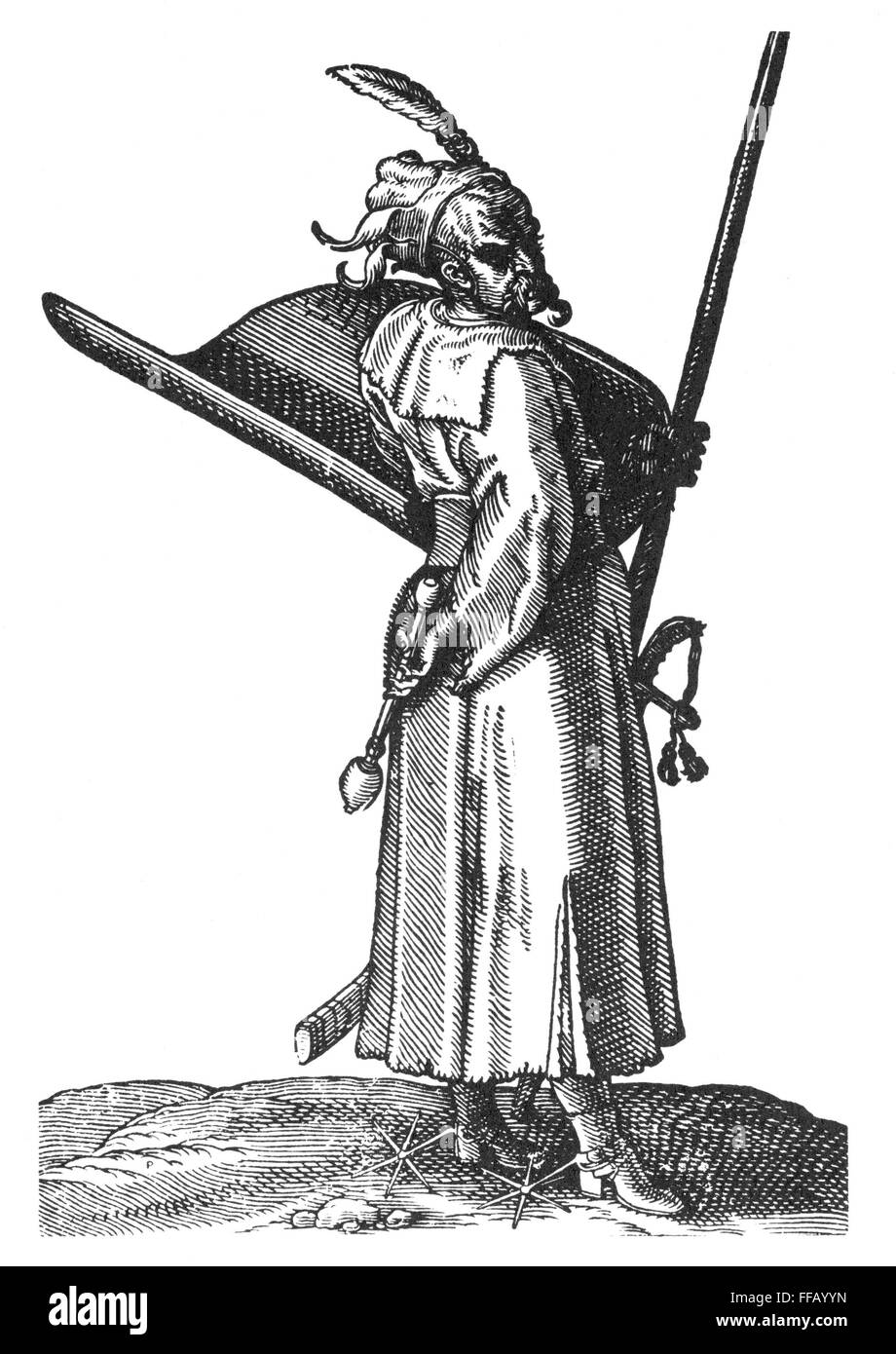 Janissaires OTTOMAN, 1576. /1576 nWoodcut,, par Melchior Lorck. Banque D'Images