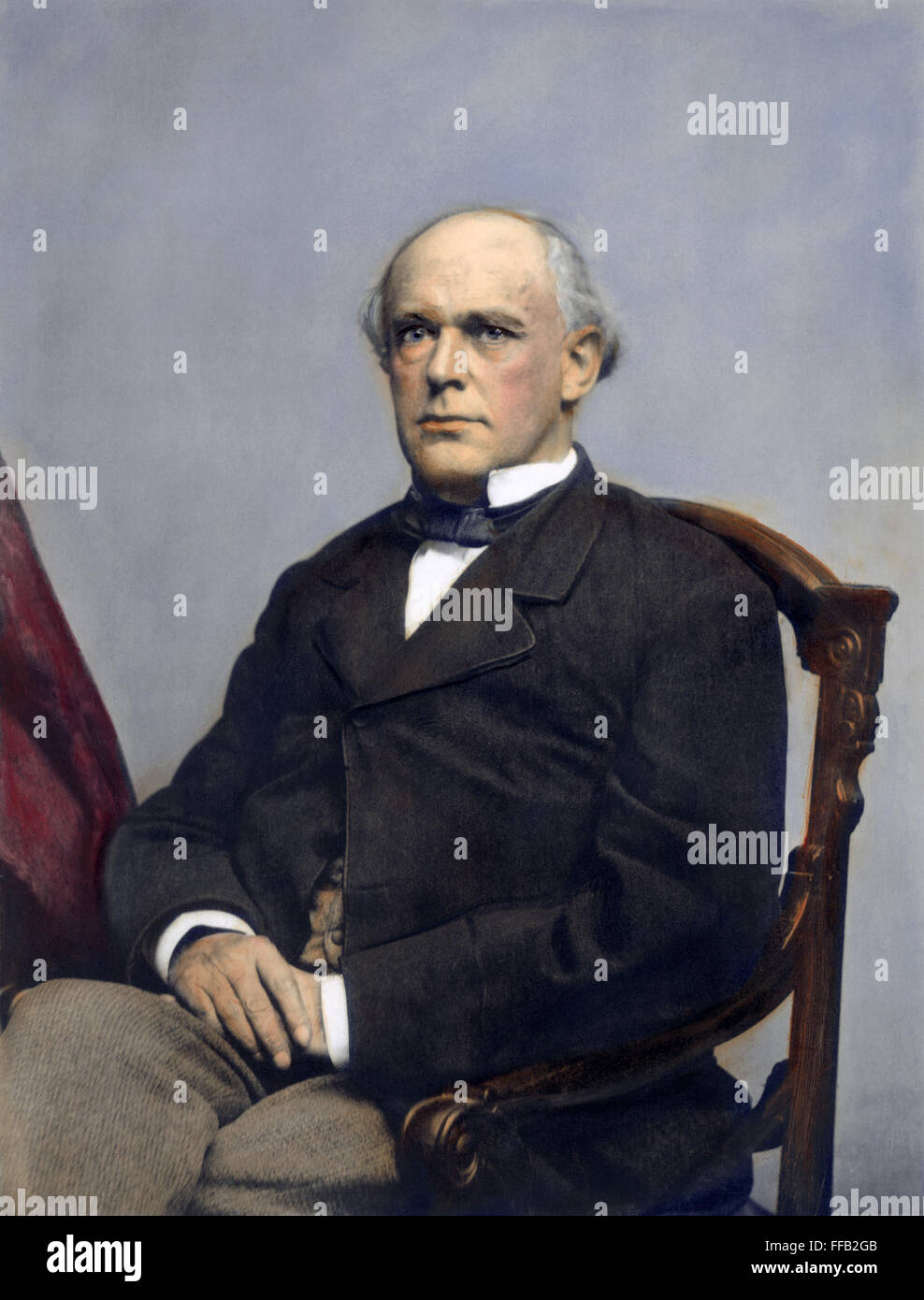 SALMON P. CHASE (1808-1873). /NChief la Justice de la Cour suprême des États-Unis. Huile à une photographie, c1861, par Mathew Brady. Banque D'Images