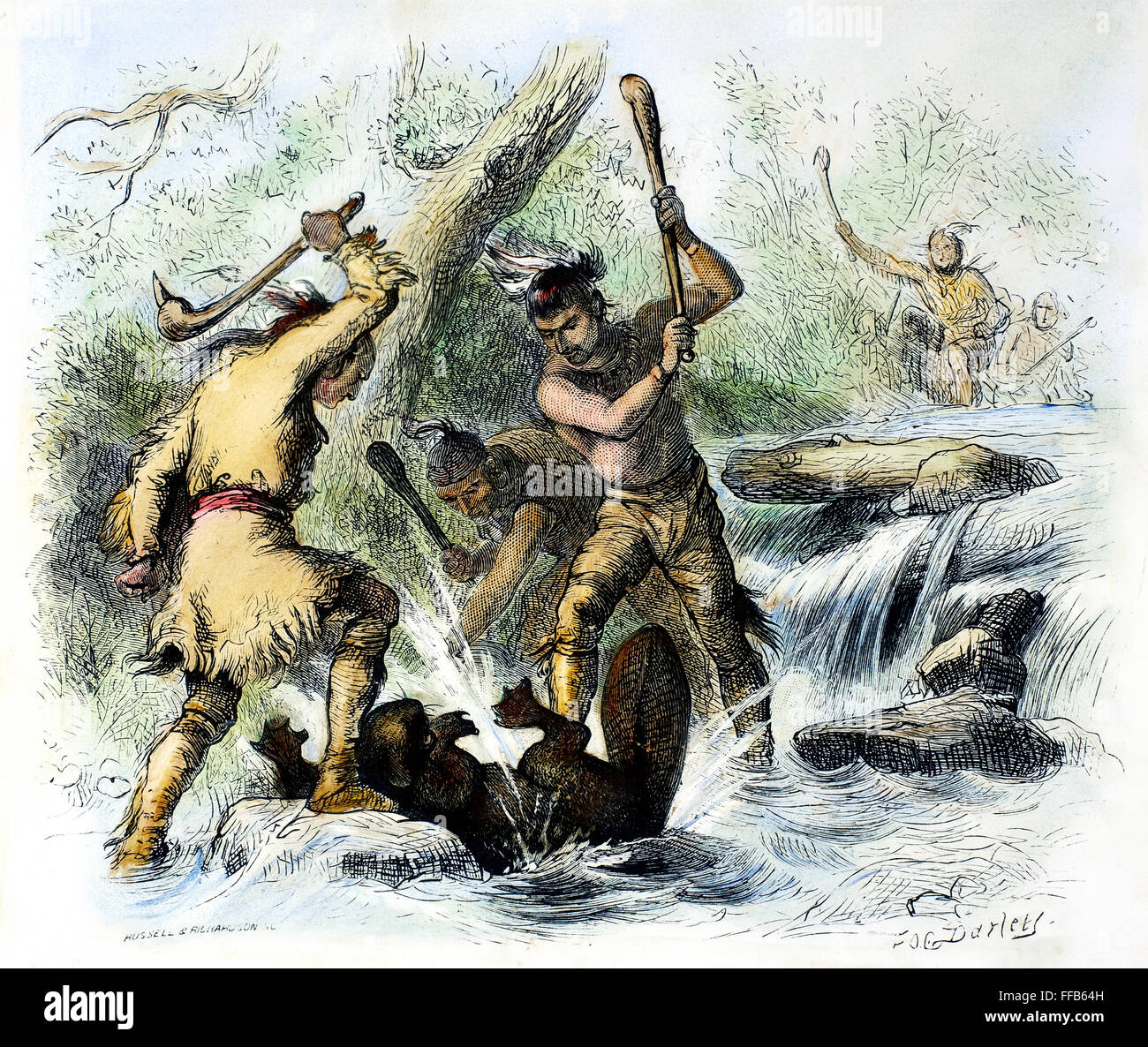 HIAWATHA : LA CHASSE. /NEngraving après Felix O.C. Darley à partir d'un 19e siècle édition de Henry Wadsworth Longfellow's 'Le chant de Hiawatha.' Banque D'Images