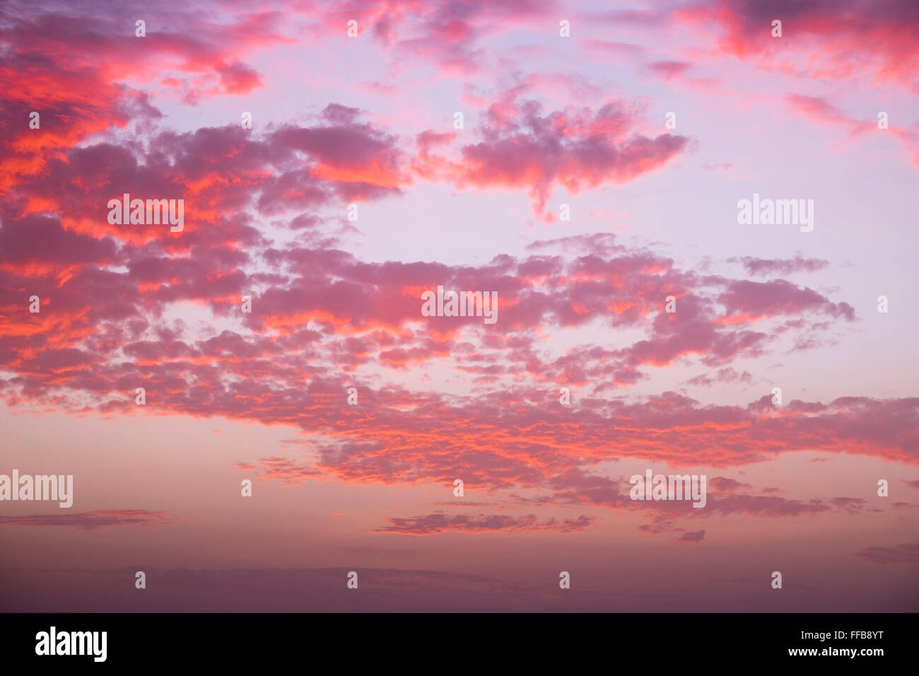 Ciel nuageux au coucher du soleil, la Gomera, Canary Islands, Spain Banque D'Images