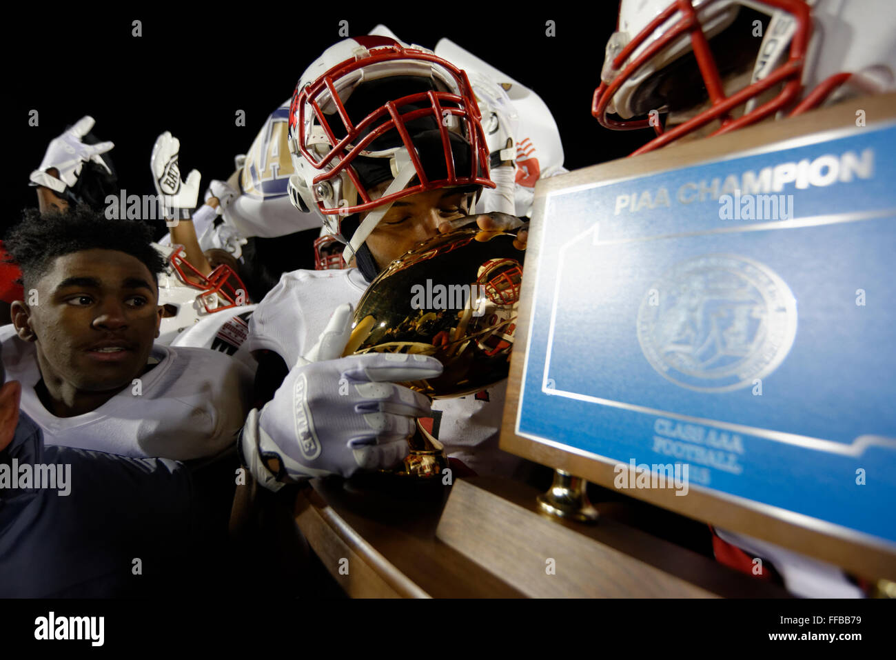 La Cathédrale de battre Panthers Imhotep Ramblers Prep pour win 2016 AAA PIAA Football SH Championnat de l'État à Hershey Park Stadium. Banque D'Images