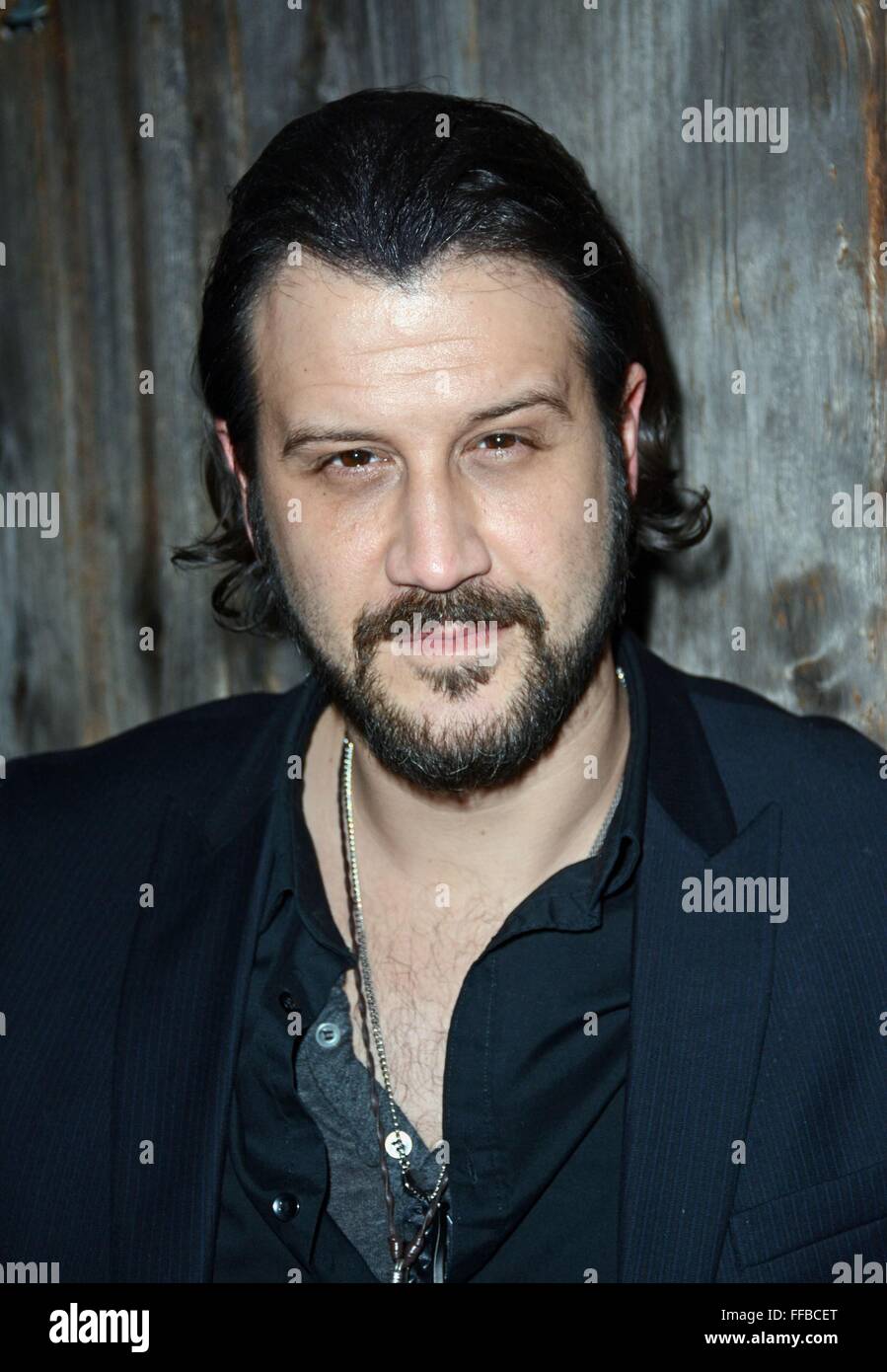 New York, NY, USA. Feb 11, 2016. Stefan Kapicic à Troie Liquor Bar dehors et environ pour la célébrité Candids - WED, New York, NY 11 février 2016. Credit : Derek Storm/Everett Collection/Alamy Live News Banque D'Images