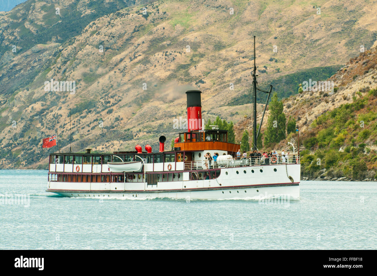 Le Lac Wakatipu, TSS Earnslaw, près de Queenstown, Otago, Nouvelle-Zélande Banque D'Images