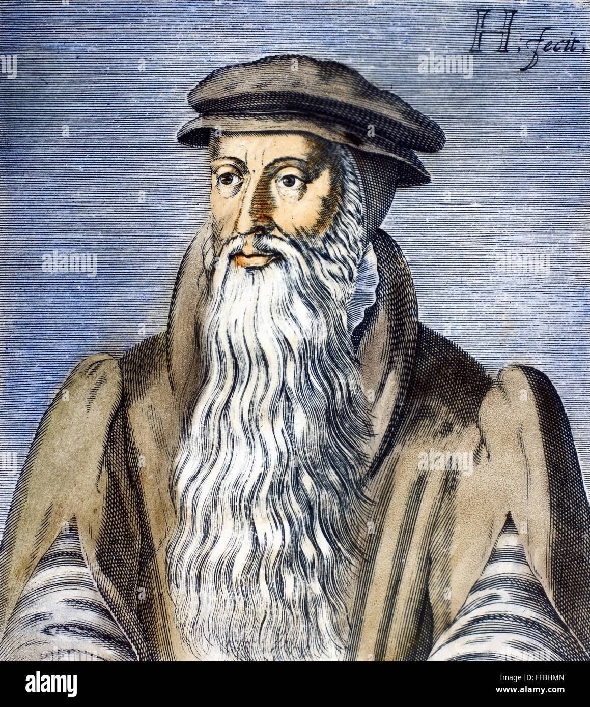 JOHN KNOX (1505-1572). /NScottish réformateur religieux. La gravure, ligne 1602, par Hendrik Hondius. Banque D'Images