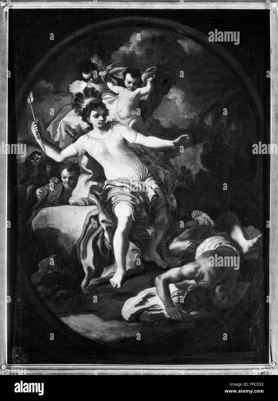 Allégorie de l'Amérique. /NAllegory du continent d'Amérique. Huile sur toile par Francesco Solimena (1657-1747). Banque D'Images