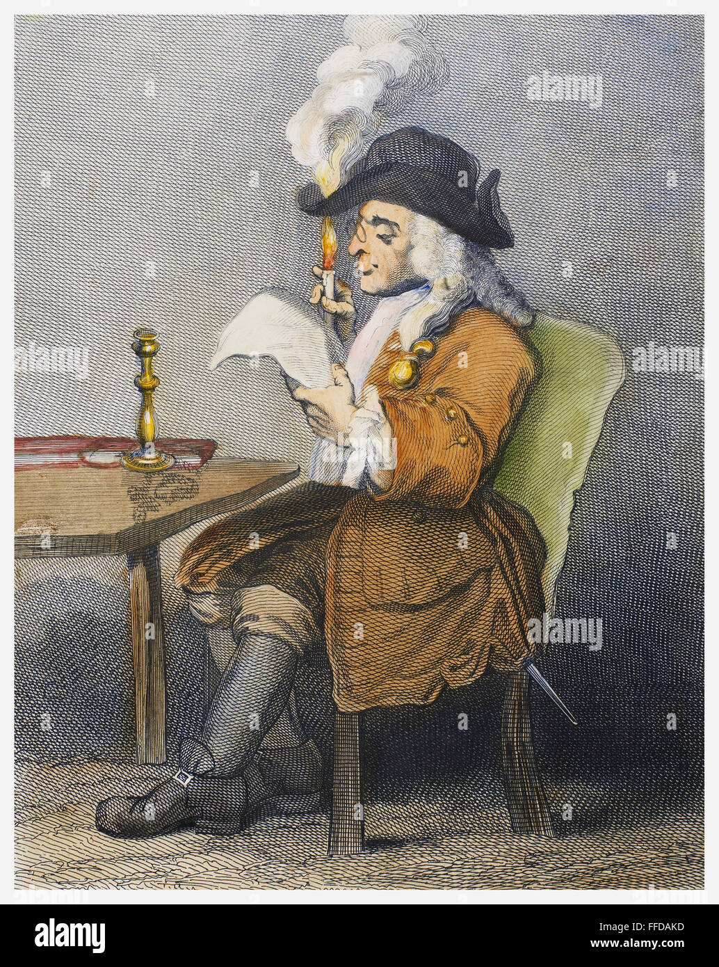 HOGARTH : homme politique. /N'Til politicien." gravure, c1850, après William Hogarth. Banque D'Images