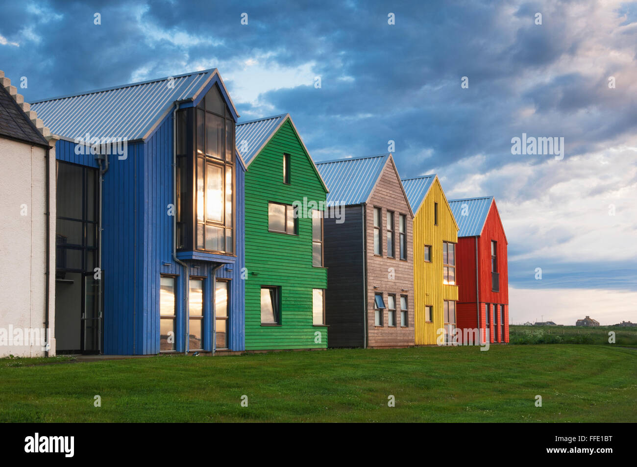 Maisons colorées à John O'Groats - Caithness, en Écosse. Banque D'Images