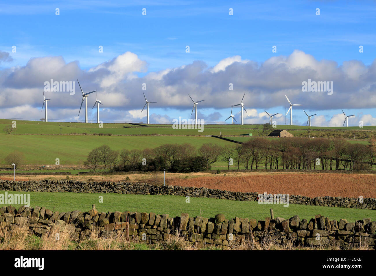 Royd Moor Wind Farm, Penistone près de Barnsley, South Yorkshire, Angleterre, Royaume-Uni. Banque D'Images