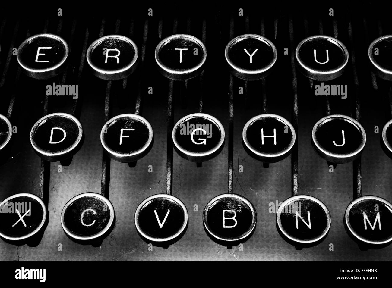 Touches de machine à écrire antique Banque D'Images