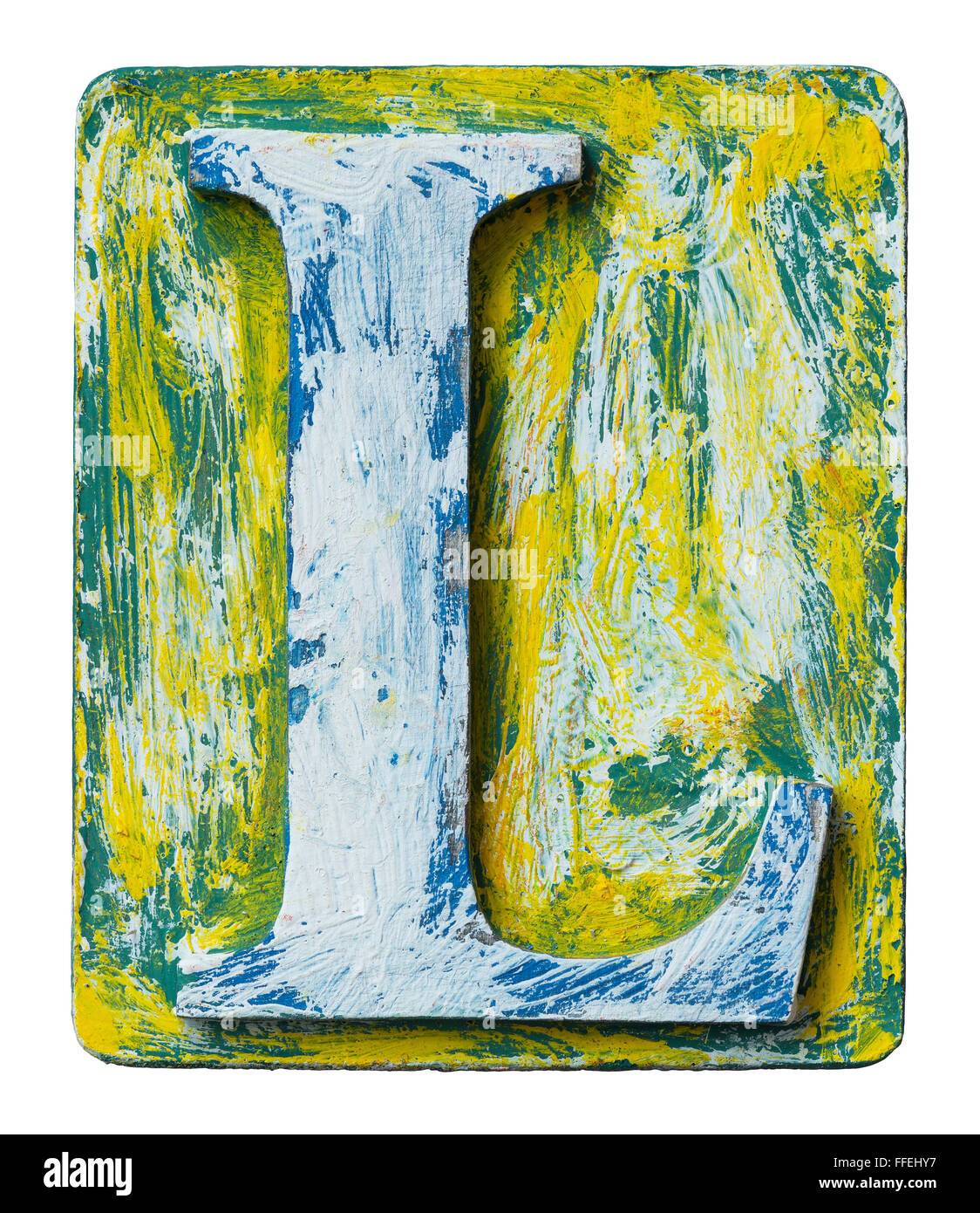 L'alphabet en bois lettre L, bloc Banque D'Images