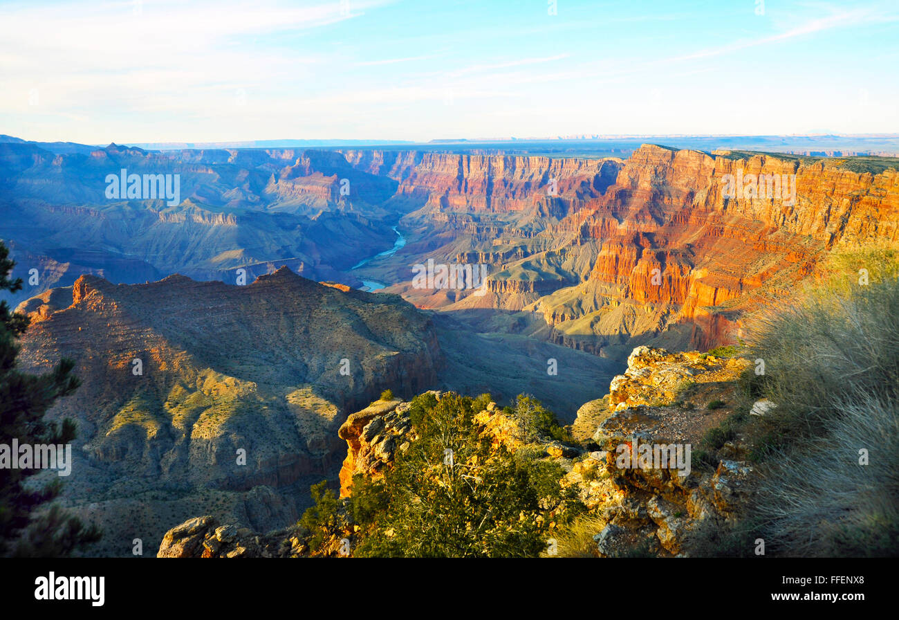 Grand Canyon, les canyon creusé par la rivière Colorado Arizona, 277 milles de long, 18 milles de large,Native American,Pueblo. Banque D'Images
