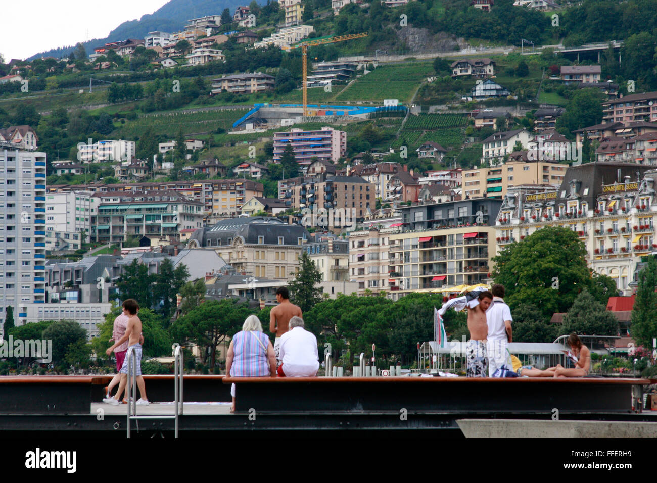 Genfer See, Montreux, Suisse. Banque D'Images