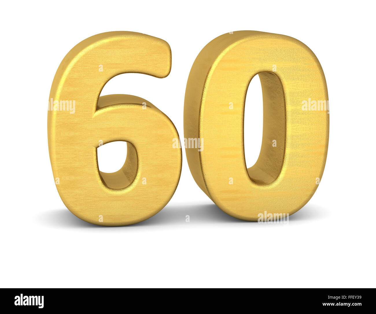 Numéro 3d'or 60 Banque D'Images