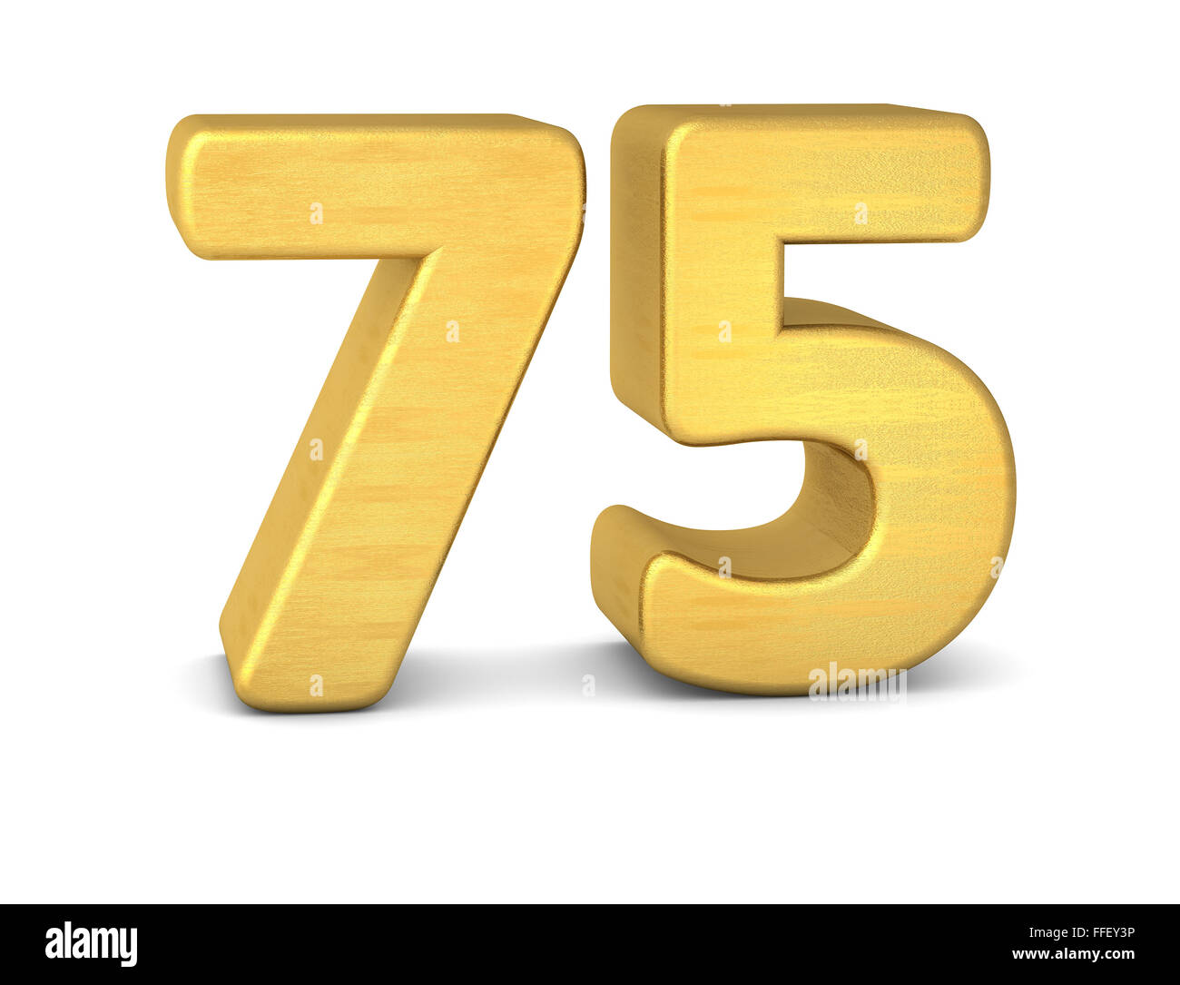 Numéro 3d'or 75 Banque D'Images