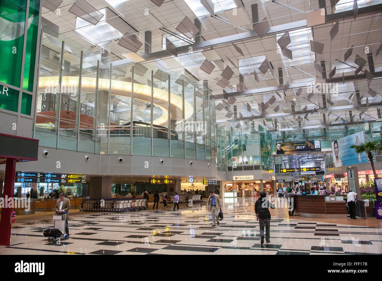 L'aéroport Changi de Singapour, Banque D'Images