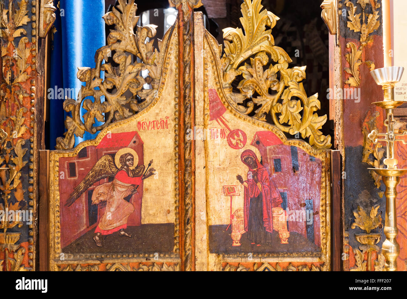 Portes Saintes, église du monastère Panagia tis Amasgou, Monagri village, Chypre Banque D'Images