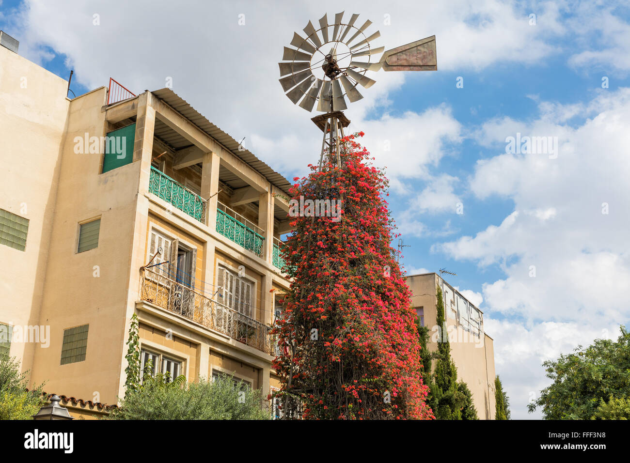 Girouette, Street dans la vieille ville de Nicosie, Chypre Banque D'Images
