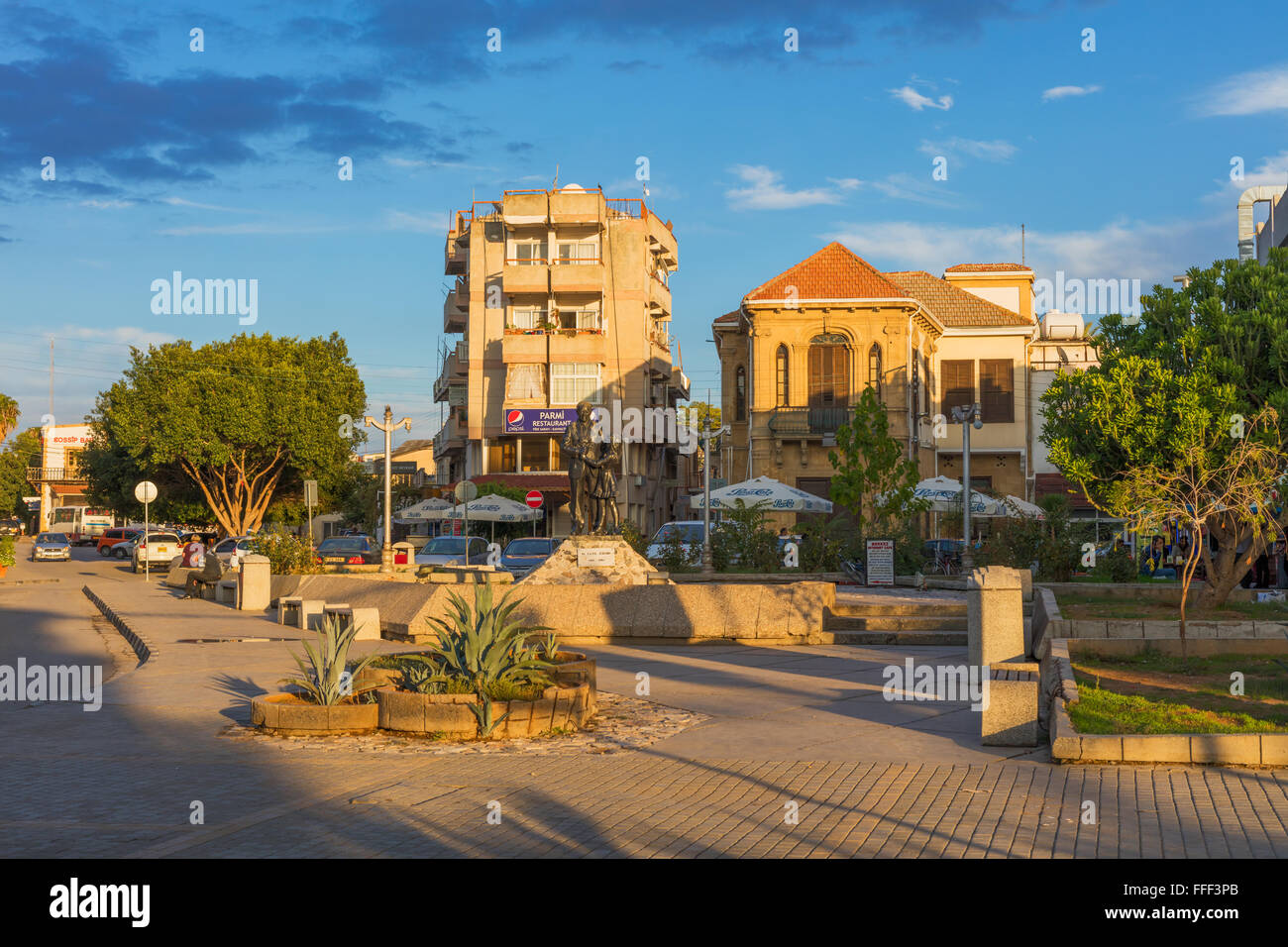 Street dans la vieille ville, le nord de Nicosie, Chypre du Nord Banque D'Images