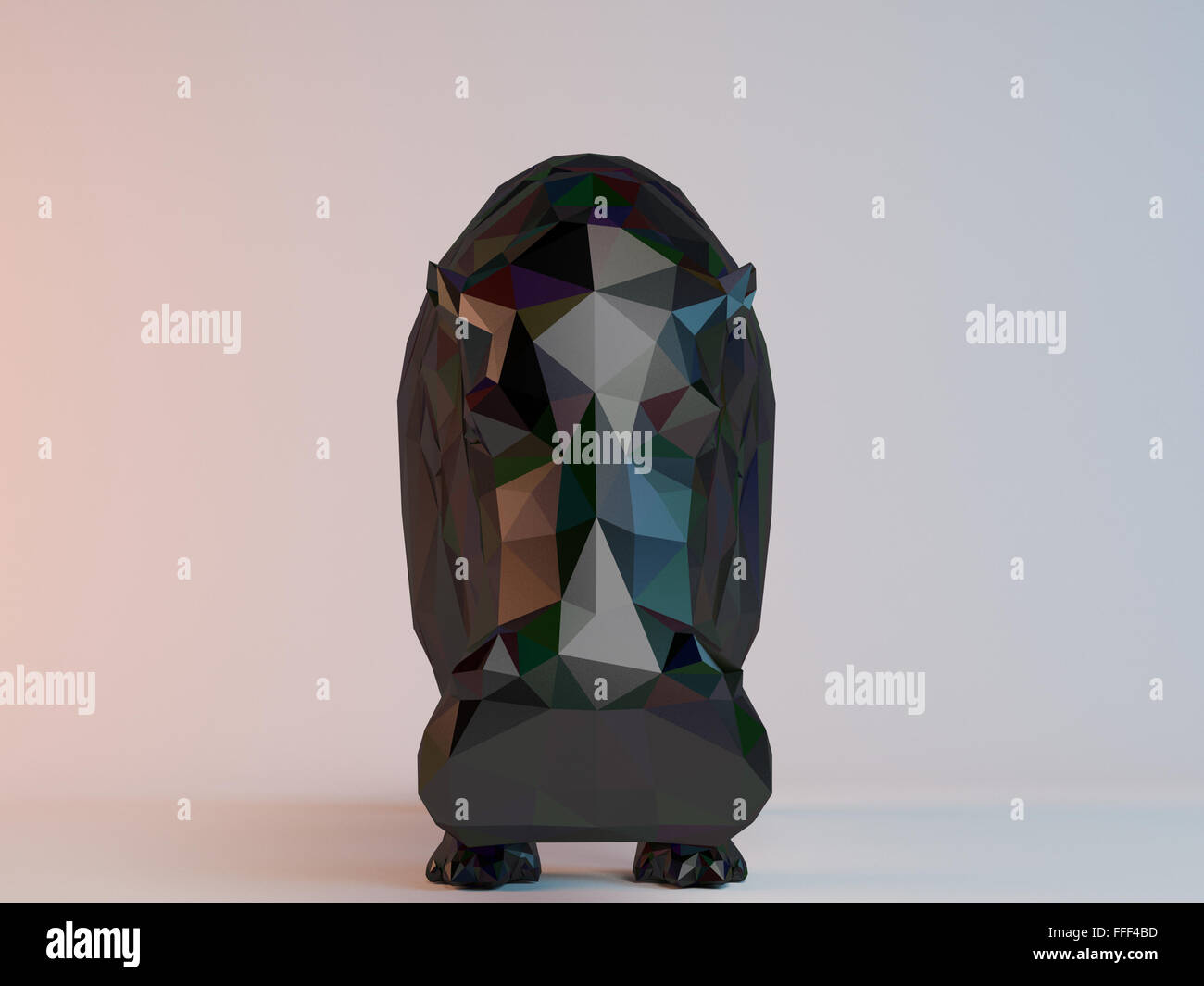 3D noir poly faible à l'intérieur d'un stade de l'animal blanc avec une haute qualité de rendu pour être utilisé comme un logo, médaille, symbole, emblème, forme Banque D'Images