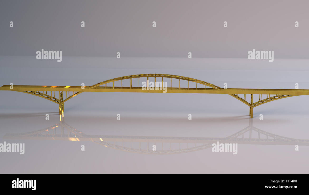 Objet 3d d'or à l'intérieur d'un stade blanc () Banque D'Images